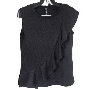 Black sparkly ruffle top